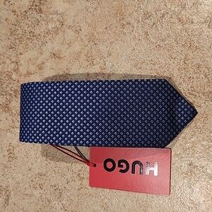 HUGO Dark Blue Patterned Tie